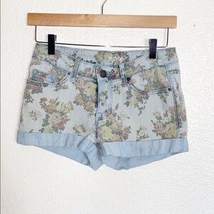 BDG Floral Mid Rise Alexa Cuffed Hem Jean Shorts
